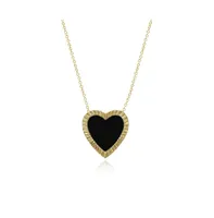 Alev Jewelry Aj by Alev Fluted Outline Stone Heart Necklace