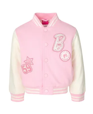 Barbie Girls French Terry Varsity Bomber Jacket Toddler| Child