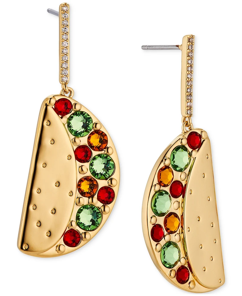 Ajoa by Nadri 18k Gold-Plated Pave & Multicolor Crystal Taco Drop Earrings