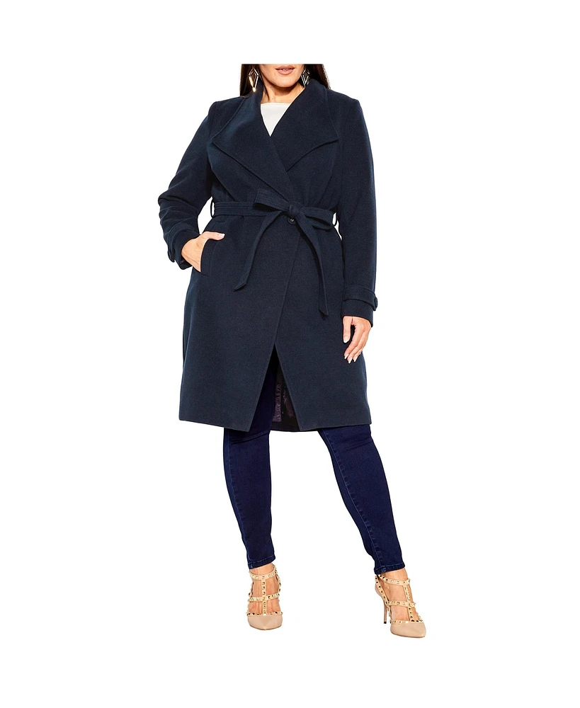 City Chic Women's So Sleek Coat