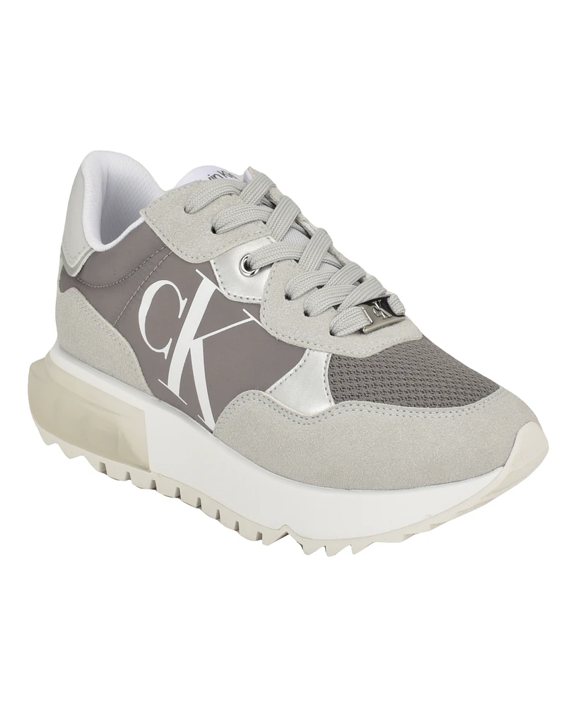 Calvin Klein Women's Magalee Casual Logo Lace-Up Sneakers