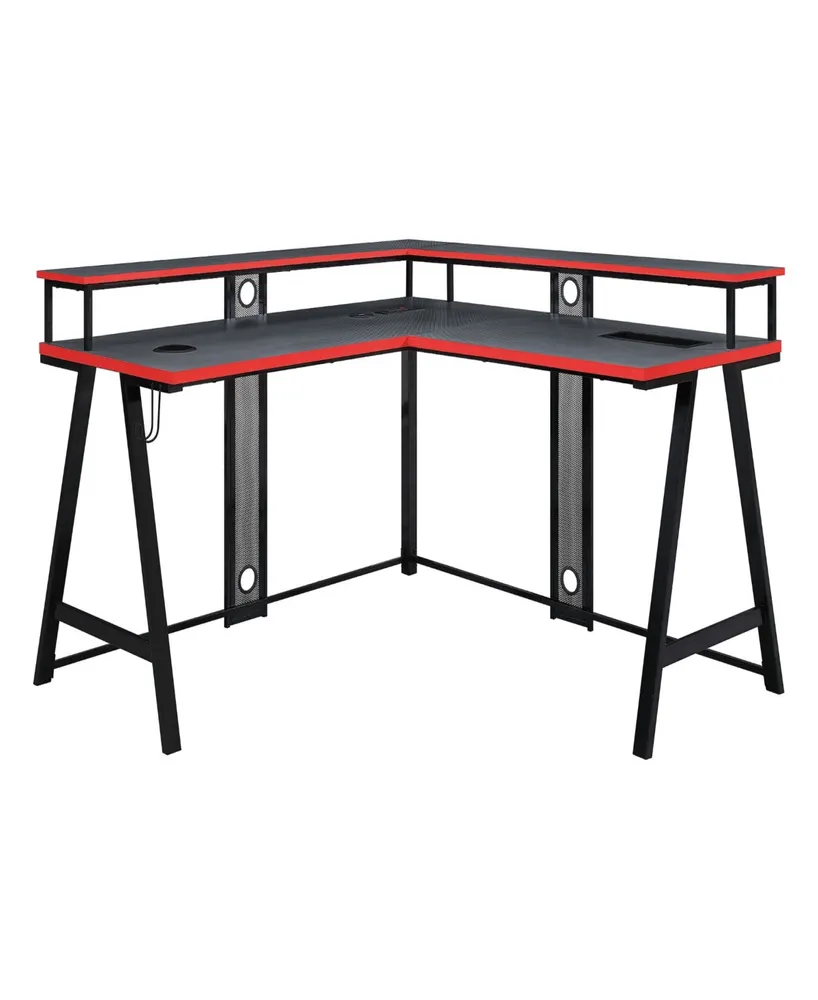 Office Star 36" Metal Disruptor L-Shape Gaming Desk