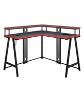 Office Star 36" Metal Disruptor L-Shape Gaming Desk