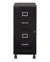Office Star 26.75" 2 Drawer Mobile Locking Metal File Cabinet