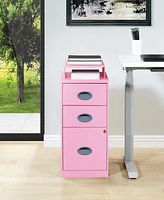 Office Star 27.75" 3 Drawer Locking Metal File Cabinet
