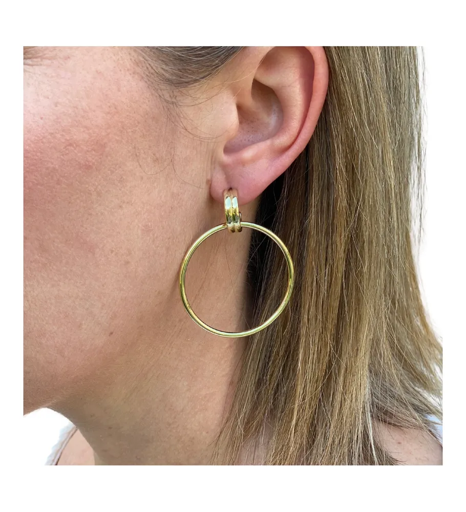 Rivka Friedman Interlocking Hoop Polished Dangle Earrings