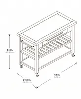 Office Star34" Wood, Steel Bridgeford Kitchen Island