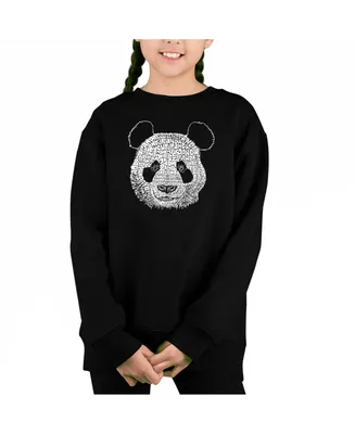 Panda - Big Girl's Word Art Crewneck Sweatshirt