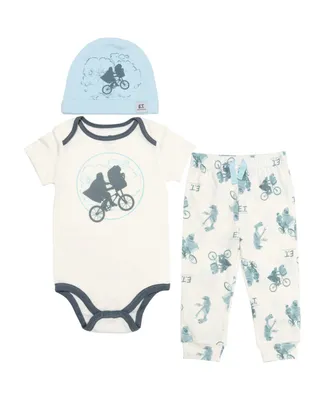 Welcome to the Universe Baby E.t. Extra-Terrestrial Bodysuit, Pant & Hat 3 Piece Set Tusk / Dark Grey Heather