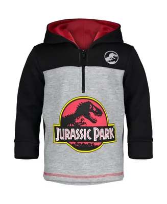 Jurassic Park Dinosaur Movie Logo Boys Fleece Hoodie Pullover Sweatshirt w Zipper Toddler| Child