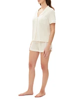 Gap Women's 2-Pc. Notched-Collar Short Pajamas Set