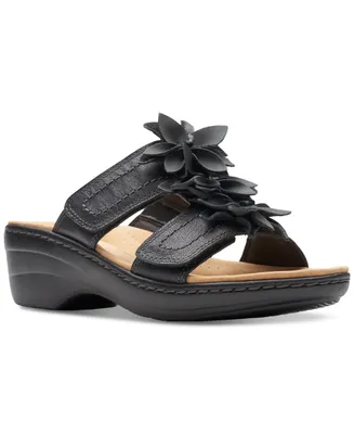 Clarks Merliah Raelyn Flower-Detail Wedge Heel Platform Sandals
