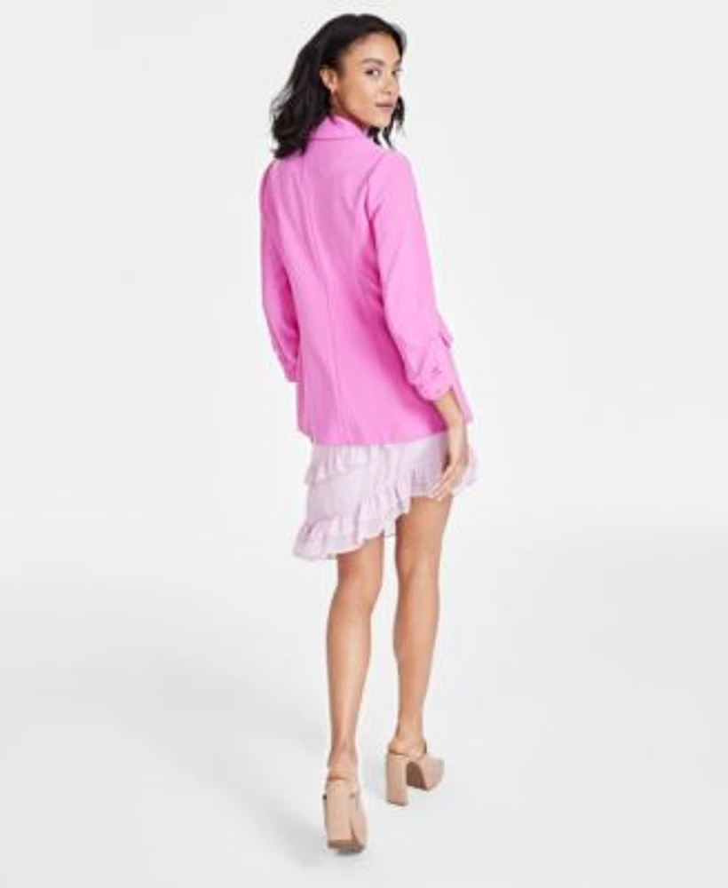 Bar Iii Womens Blazer Bodysuit Ruffled Skirt Created For Macys