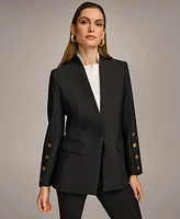 Donna Karan New York Women's Button Sleeve Blazer, Regular & Petite