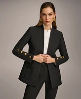 Donna Karan New York Women's Button Sleeve Blazer, Regular & Petite