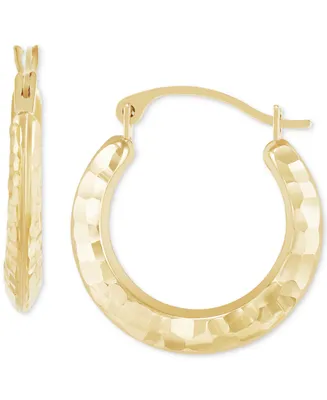 Hammered Hoop Earrings in 14k Gold