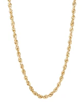 Solid Glitter Rope Link 18" Chain Necklace (3mm) in 14k Gold