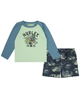 Hurley Little Boys Treasure Hunt UPF50+ Swim Set, 2 Piece