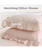 Soft Washed Microfiber Ruffle Duvet Cover Set