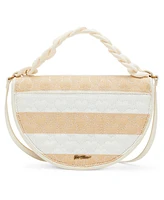 Betsey Johnson Nauti-Gal Half Moon Raffia Flap Bag