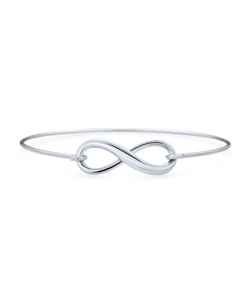 Bling Jewelry Delicate Minimalist Eternal Love Knot figure Eight Infinity Bracelet Bangle For Women Sterling Silver