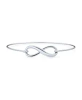 Bling Jewelry Delicate Minimalist Eternal Love Knot figure Eight Infinity Bracelet Bangle For Women Sterling Silver