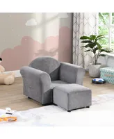 Kids Recliner Chair, Kids Upholstered Couch With Ottoman