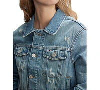 Tommy Jeans Women's Izzie Slim-Fit Distressed Denim Jacket