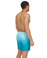 Calvin Klein Men's Gradient Striped 7" Volley Swim Trunks