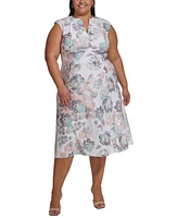 Calvin Klein Plus Size Sleeveless Printed Midi Dress