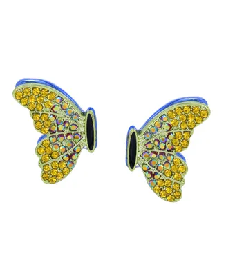 Betsey Johnson Faux Stone Butterfly Wing Stud Earrings
