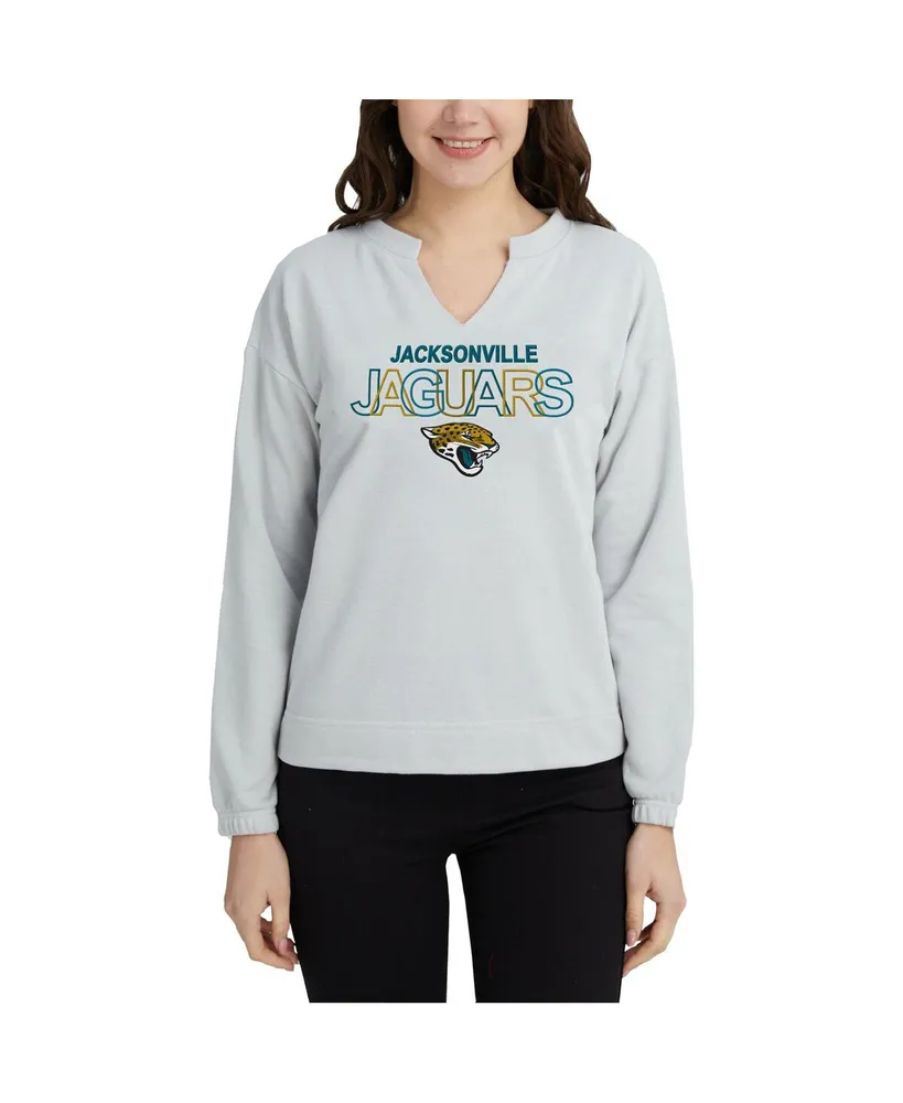 Concepts Sport Women's Concepts Sport Gray Jacksonville Jaguars Sunray  Notch Neck Long Sleeve T-shirt