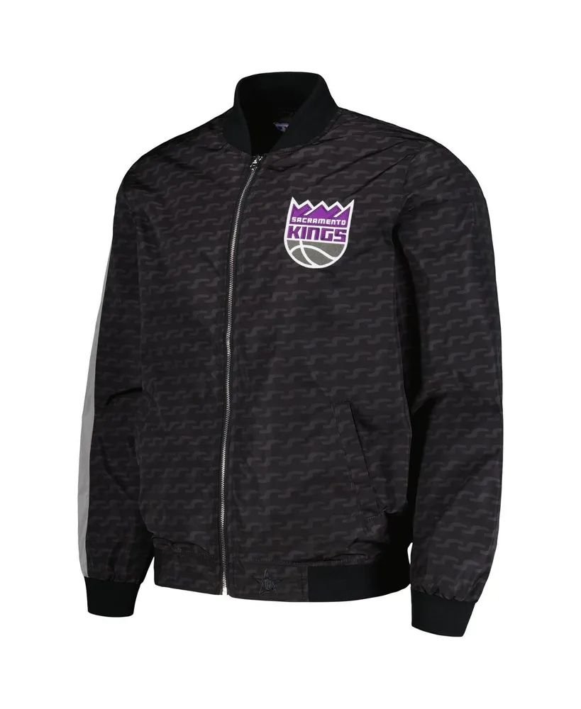 Men's Jh Design Black Sacramento Kings Full-Zip Bomber Jacket