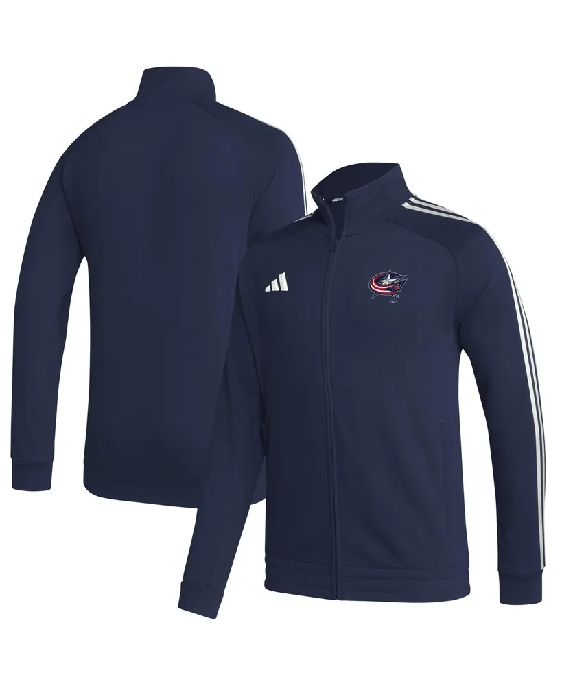 Men's adidas Navy Columbus Blue Jackets Raglan Full-Zip Track Jacket