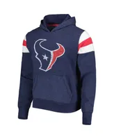 Men's '47 Brand Heathered Navy Distressed Houston Texans Premier Nico Pullover Hoodie