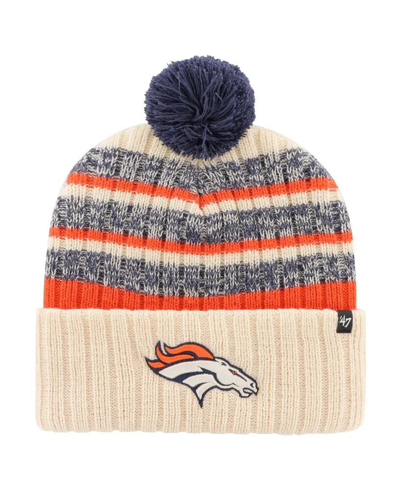 Men's '47 Brand Cream Denver Broncos Tavern Cuffed Knit Hat with Pom