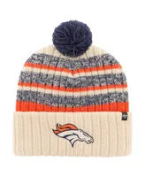 Men's '47 Brand Cream Denver Broncos Tavern Cuffed Knit Hat with Pom