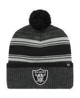 Men's '47 Brand Black Las Vegas Raiders Fadeout Cuffed Knit Hat with Pom