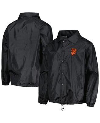 Men's Dunbrooke Black San Francisco Giants Coach's Raglan Full-Snap Windbreaker Jacket