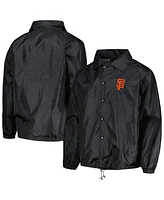 Men's Dunbrooke Black San Francisco Giants Coach's Raglan Full-Snap Windbreaker Jacket