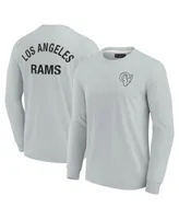 Men's and Women's Fanatics Signature Gray Los Angeles Rams Super Soft Long Sleeve T-shirt