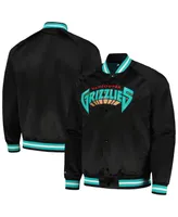 Men's Mitchell & Ness Black Vancouver Grizzlies Hardwood Classics Throwback Wordmark Raglan Full-Snap Jacket