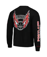 Men's Mitchell & Ness Black Portland Trail Blazers Hardwood Classics There and Back Pullover Sweatshirt