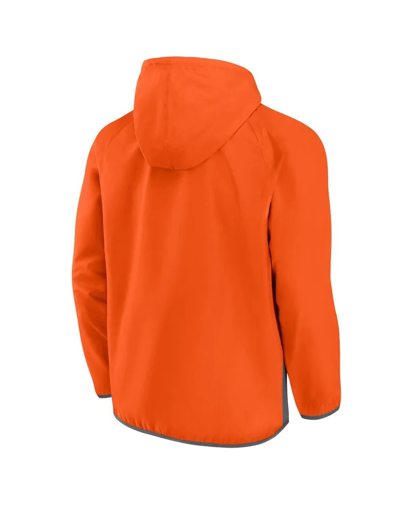 Men's Fanatics Orange Philadelphia Flyers Flagrant Foul Anorak Raglan Half-Zip Hoodie Jacket