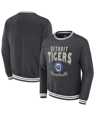 Men's Darius Rucker Collection by Fanatics Heather Charcoal Distressed Detroit Tigers Vintage Pullover Sweatshirt