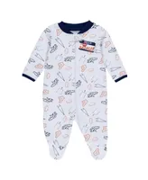 Baby Boys and Girls Wear by Erin Andrews White Denver Broncos Sleep Play Full-Zip Sleeper Bib Set