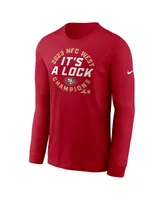 Men's Nike Scarlet San Francisco 49ers 2023 Nfc West Division Champions Locker Room Trophy Collection Long Sleeve T-shirt