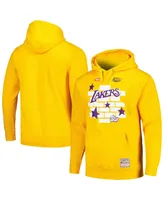 Men's Mitchell & Ness x Tats Cru Gold Los Angeles Lakers Hardwood Classics Brick Pullover Hoodie