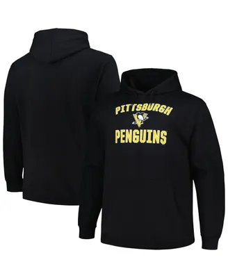 Men's Profile Black Pittsburgh Penguins Big and Tall Arch Over Logo Pullover Hoodie