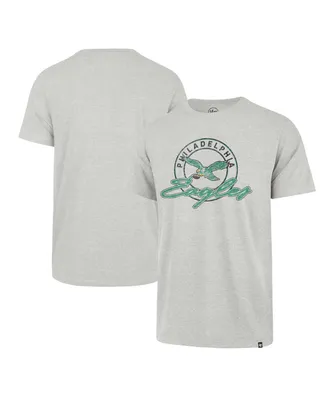 Men's '47 Brand Gray Distressed Philadelphia Eagles Gridiron Classics Ringtone Franklin T-shirt